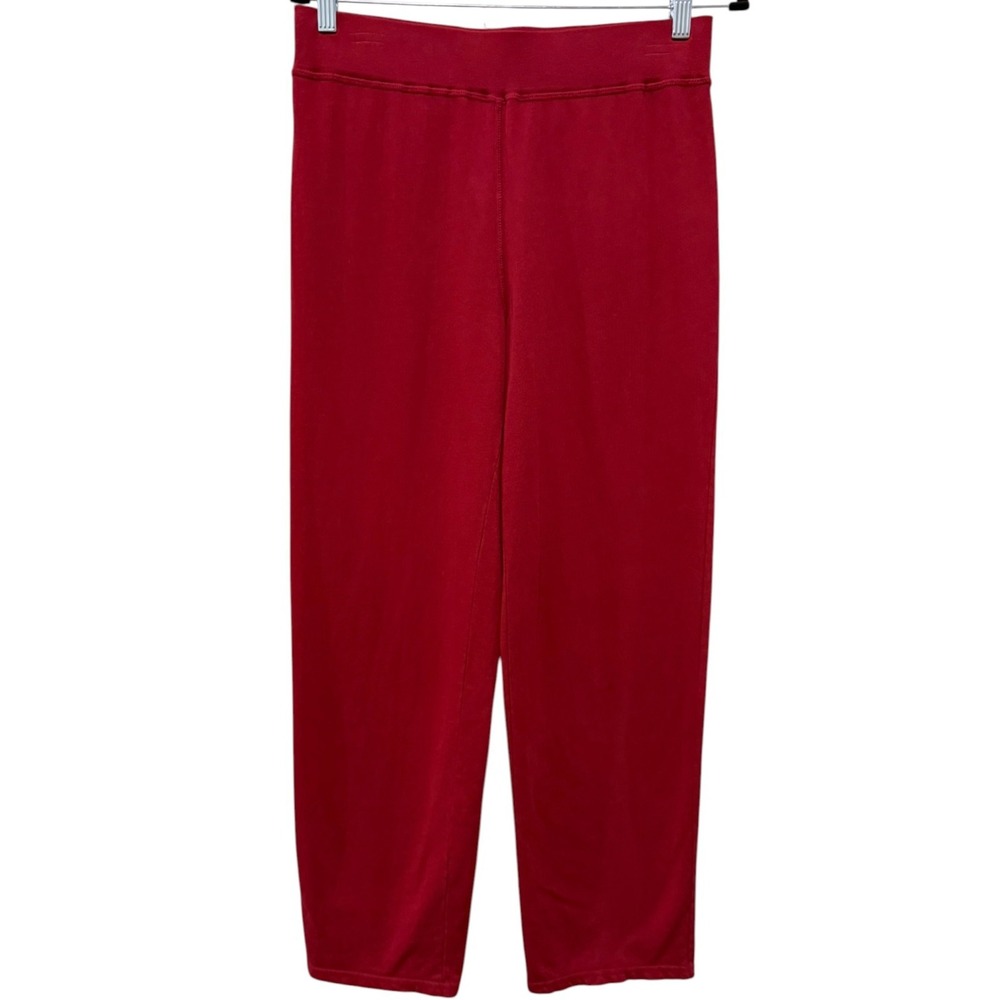 Hot Cotton 100% Cotton Pull On Straight Leg Pants Women Sz M Red Lagenlook